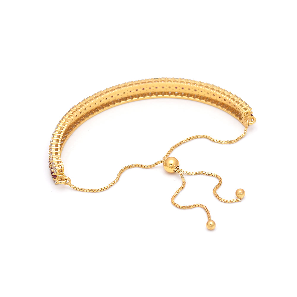 Goldplattiertes Silberarmband mit Rubin aus Madagaskar und weißem Topas