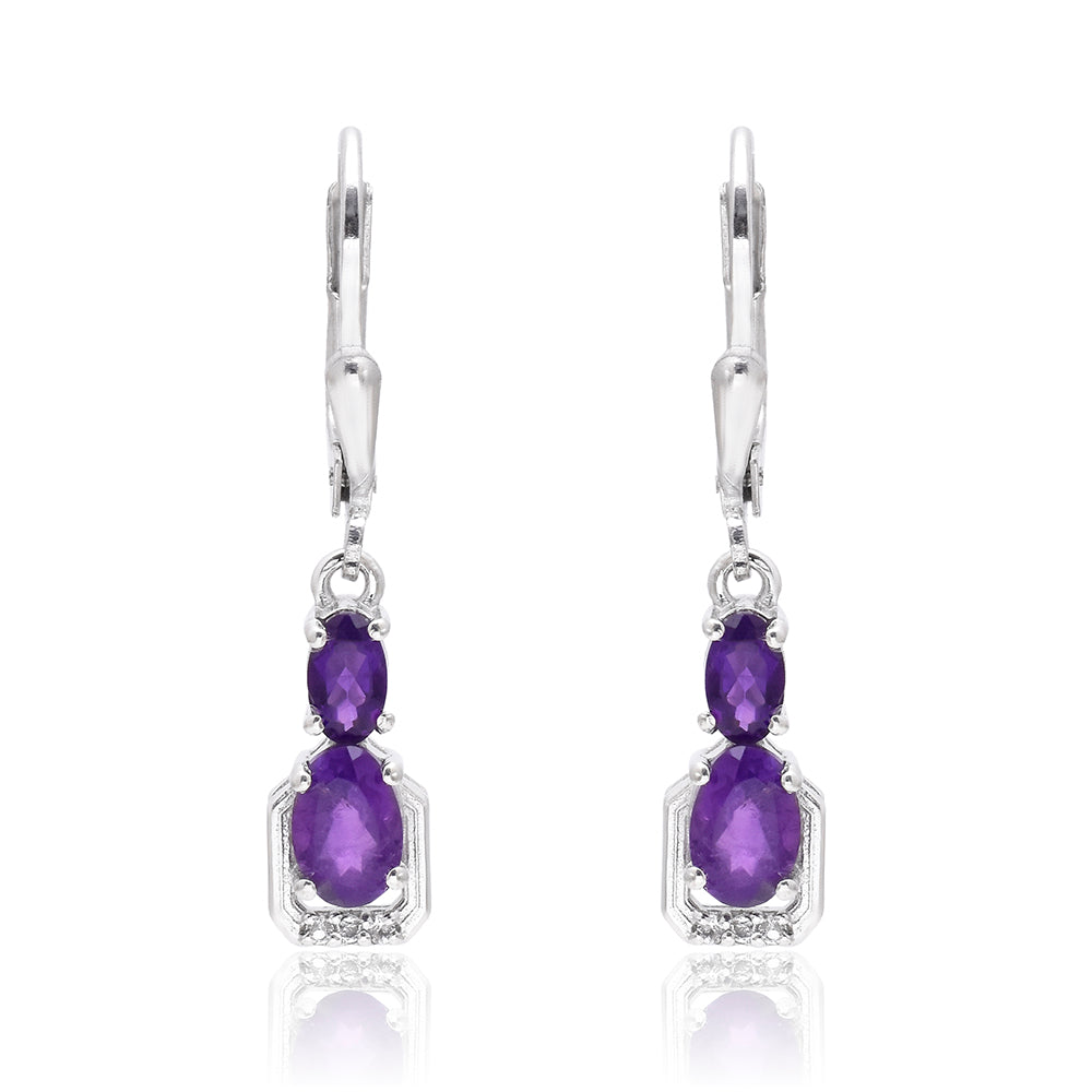 Silberohrringe mit marokkanischem Amethyst