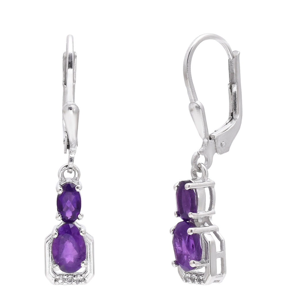 Silberohrringe mit marokkanischem Amethyst