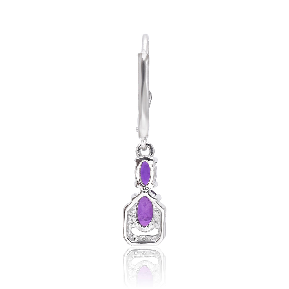 Silberohrringe mit marokkanischem Amethyst