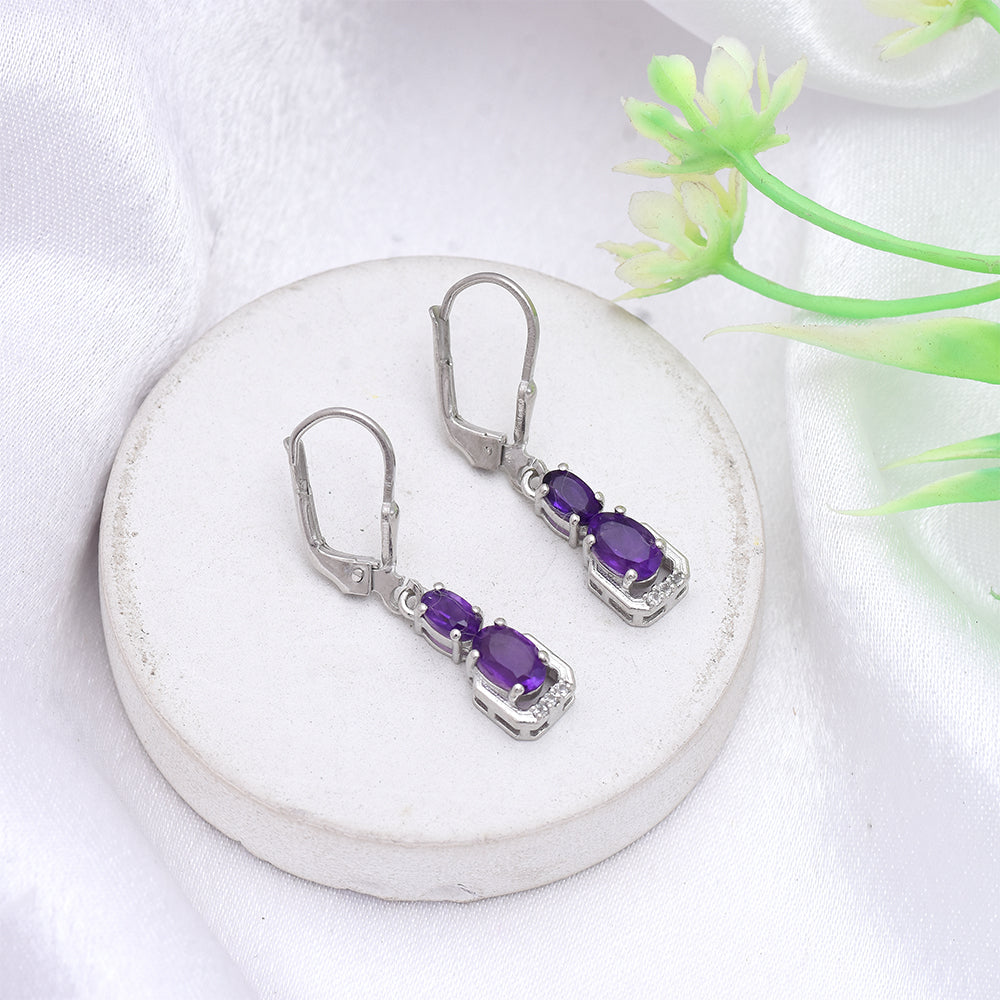 Silberohrringe mit marokkanischem Amethyst