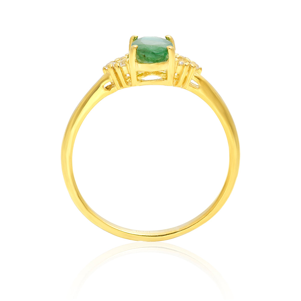 Goldplattierter Silberring mit brasilianischem Smaragd