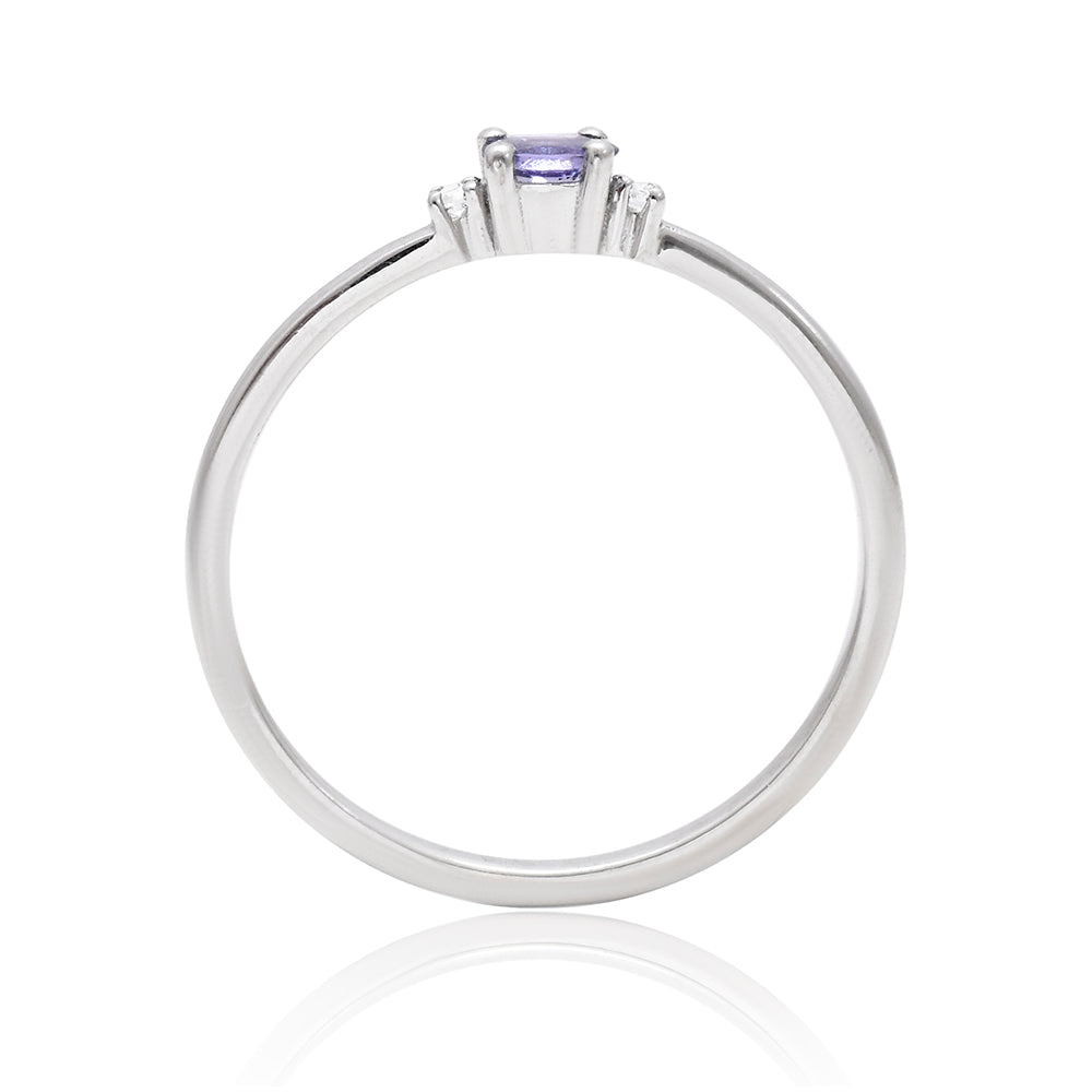 Silberring mit Tansanit - Klasse AAA