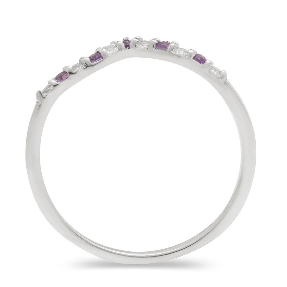 Silberring mit brasilianischem Amethyst und weißem Topas