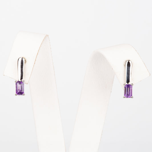 Silberohrringe mit brasilianischem Amethyst