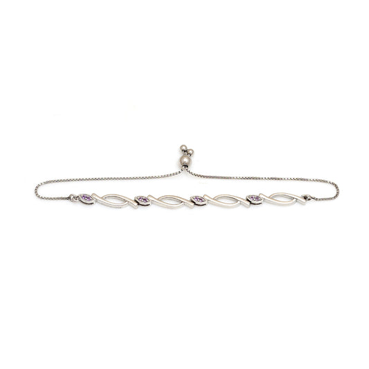 Silberarmband mit brasilianischem Amethyst