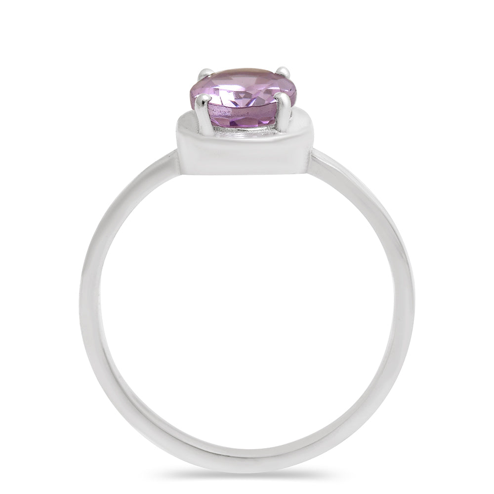 Silberring mit brasilianischem Amethyst