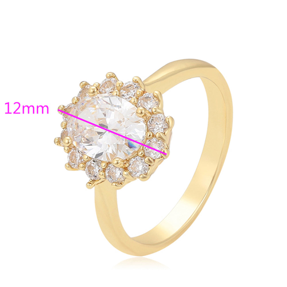 Ring aus goldplattierterr Legierung mit weißem Emporia® Kristall