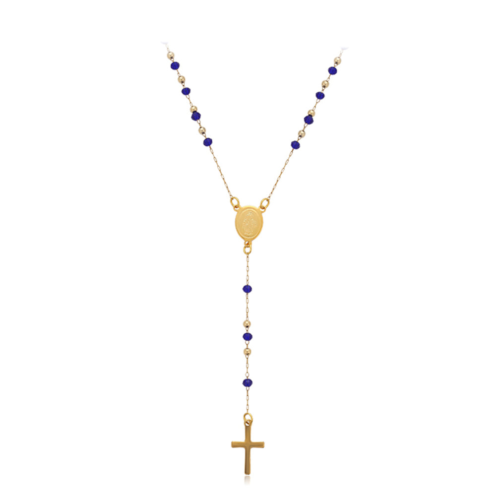Halskette aus goldplattierter Legierung mit blauem Emporia®-Kristall