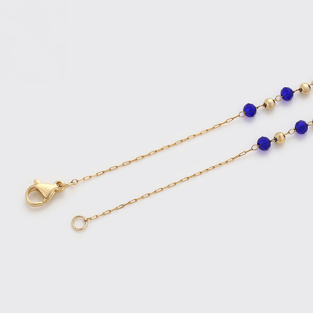 Halskette aus goldplattierter Legierung mit blauem Emporia®-Kristall