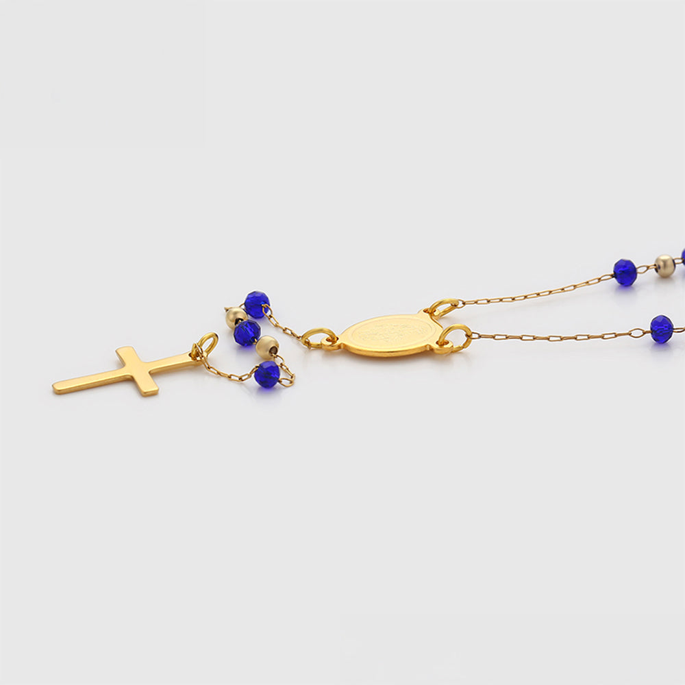 Halskette aus goldplattierter Legierung mit blauem Emporia®-Kristall