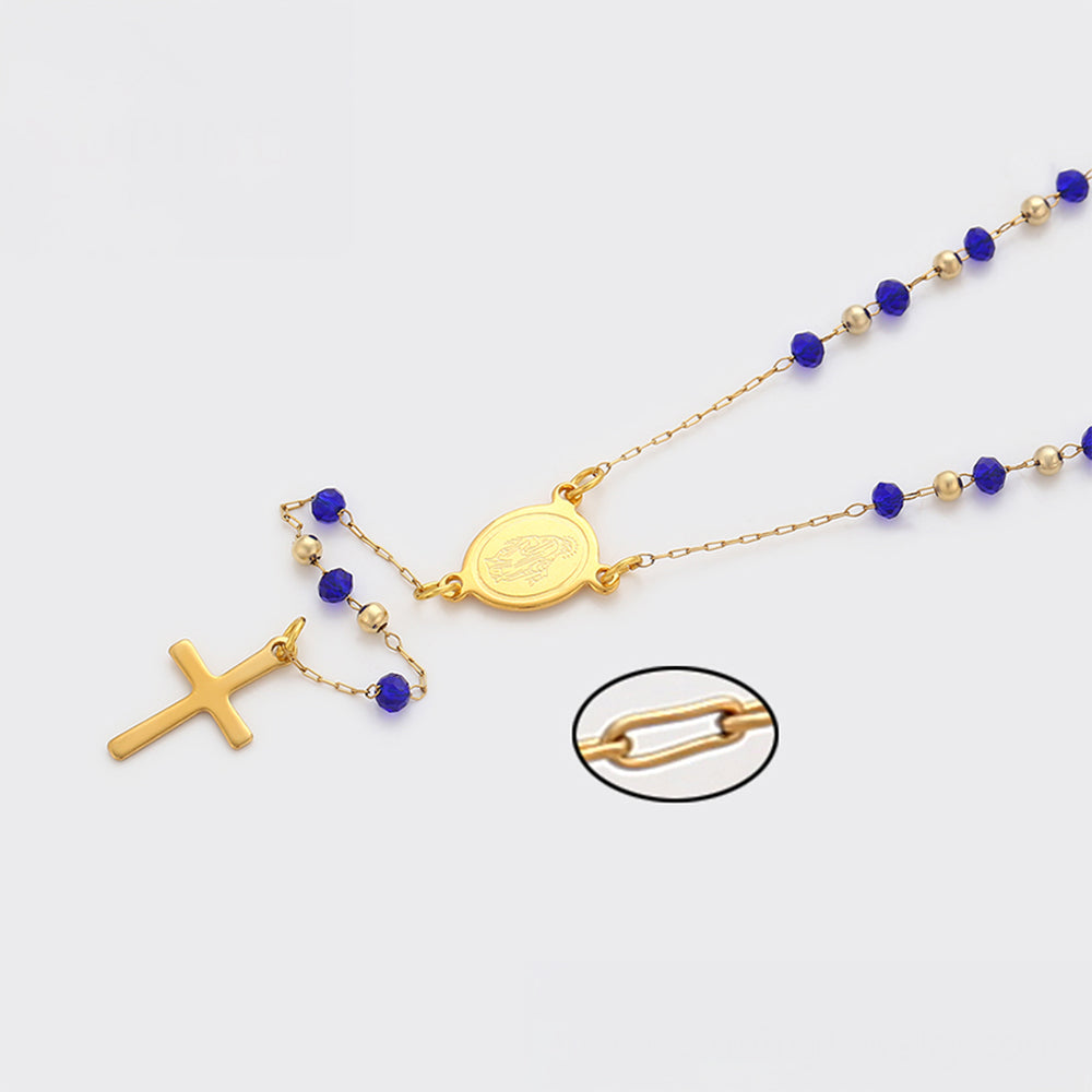 Halskette aus goldplattierter Legierung mit blauem Emporia®-Kristall