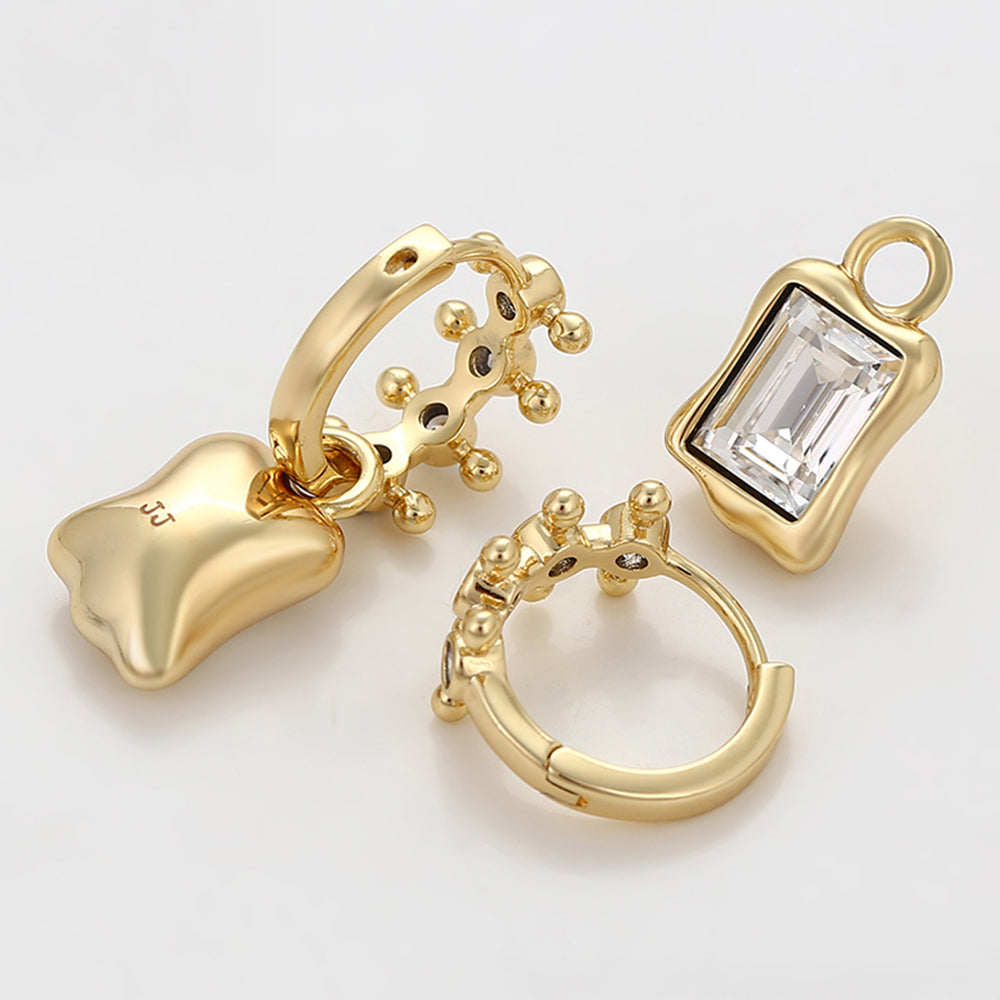 Ohrringe aus goldplattierter Legierung mit weißem Emporia® Kristall