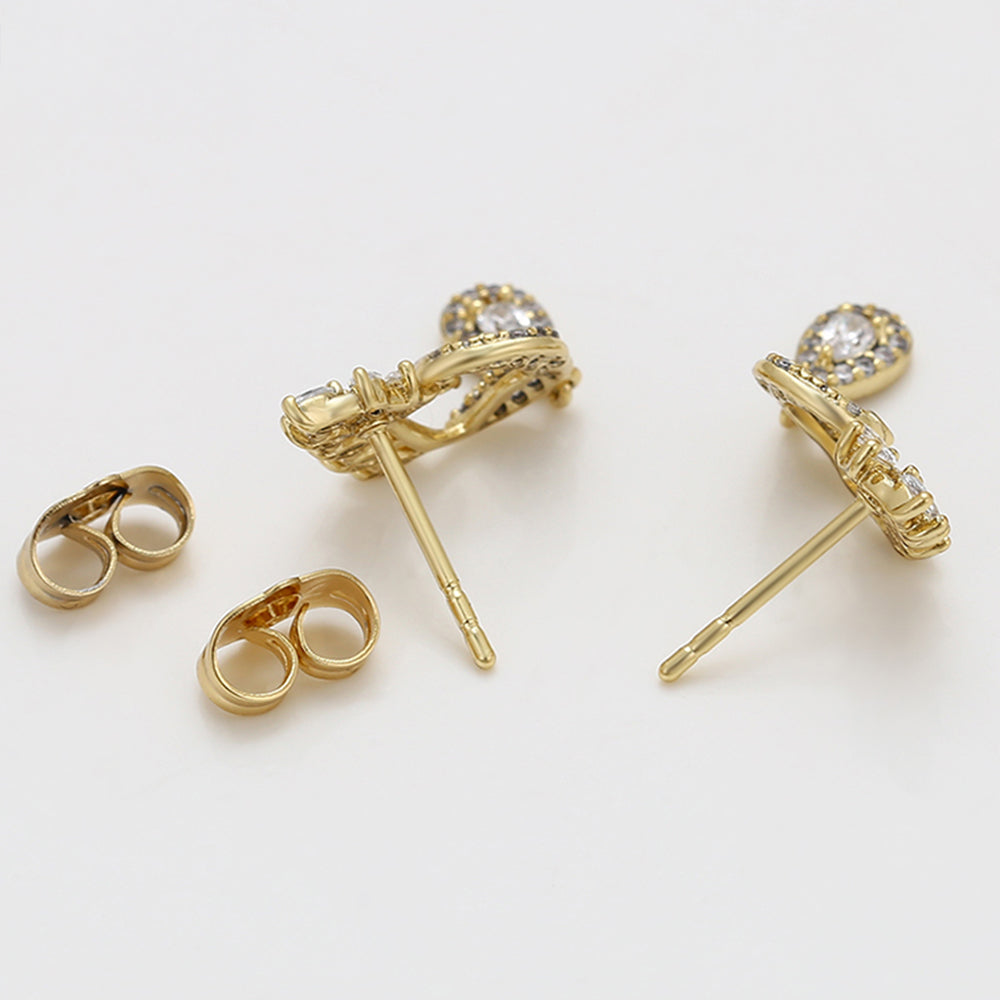 Ohrringe aus goldplattierter Legierung mit weißem Emporia® Kristall