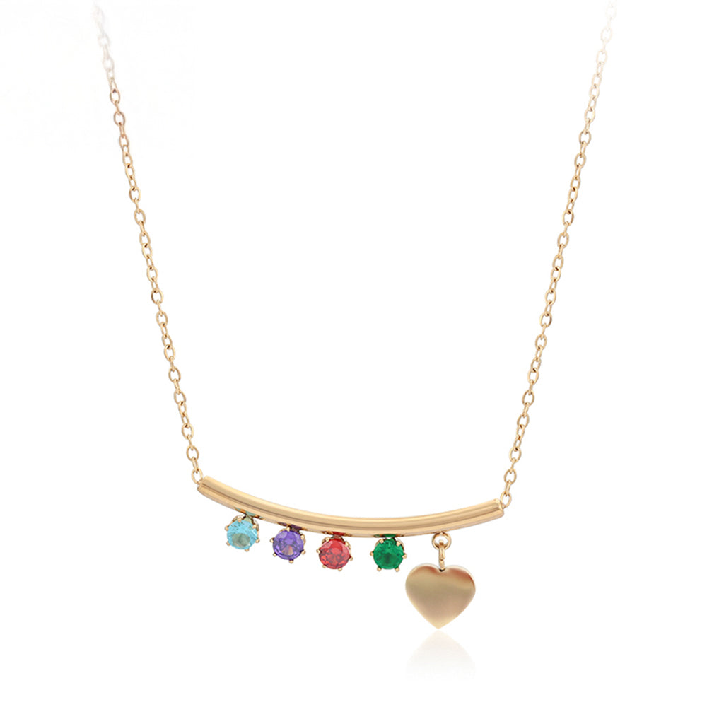 Halskette aus goldplattierter Legierung mit rotem Emporia®-Kristall und grünem Emporia® Kristall
