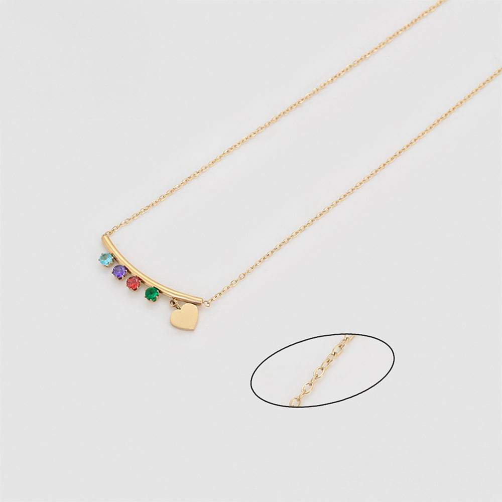 Halskette aus goldplattierter Legierung mit rotem Emporia®-Kristall und grünem Emporia® Kristall