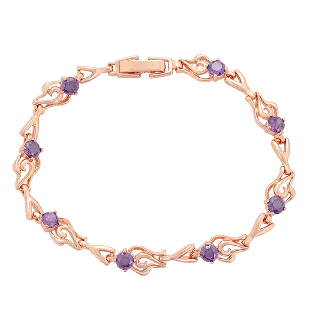 Armband aus goldplattiertesr Legierung mit purpurfarbenem Emporia® Kristall
