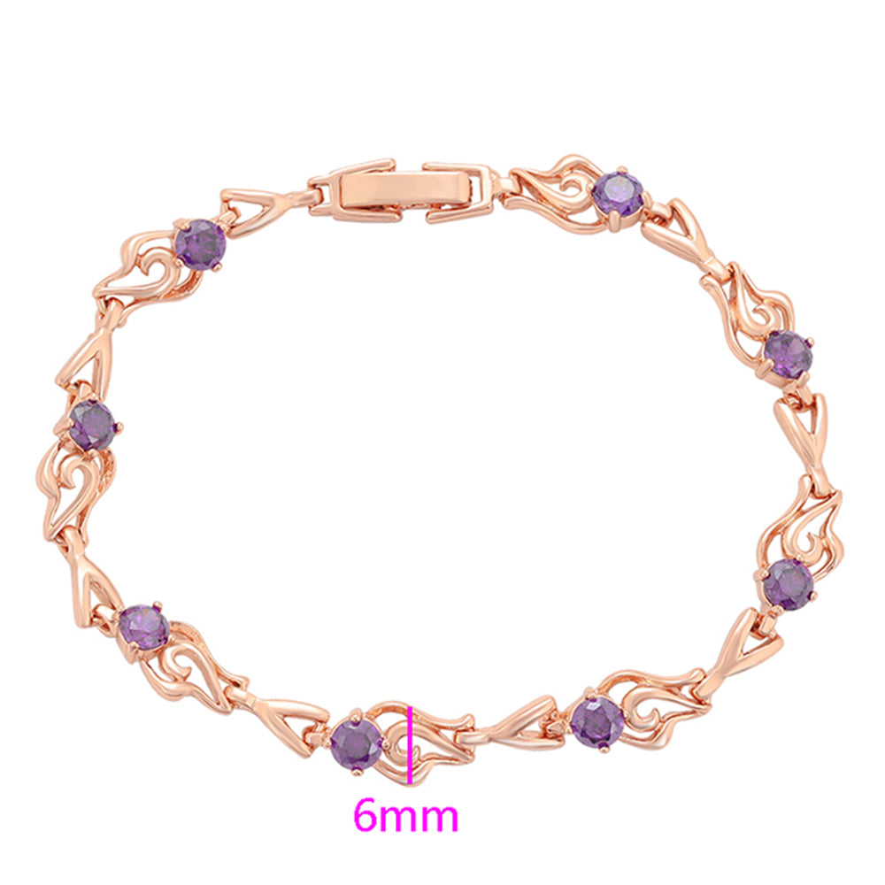 Armband aus goldplattiertesr Legierung mit purpurfarbenem Emporia® Kristall
