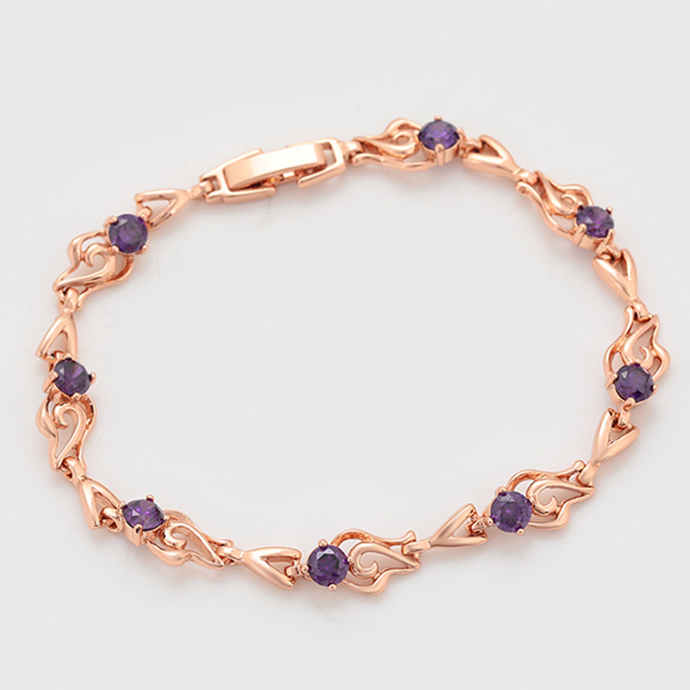 Armband aus goldplattiertesr Legierung mit purpurfarbenem Emporia® Kristall