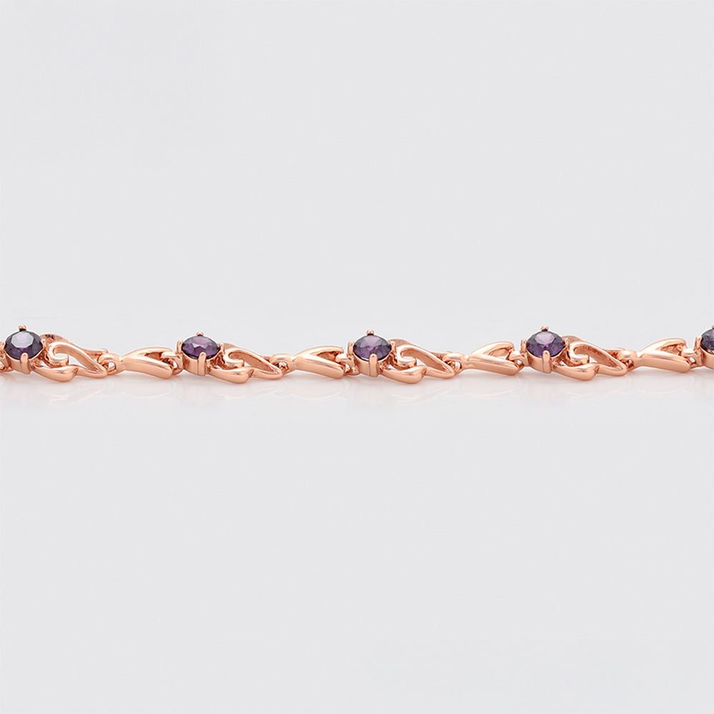 Armband aus goldplattiertesr Legierung mit purpurfarbenem Emporia® Kristall
