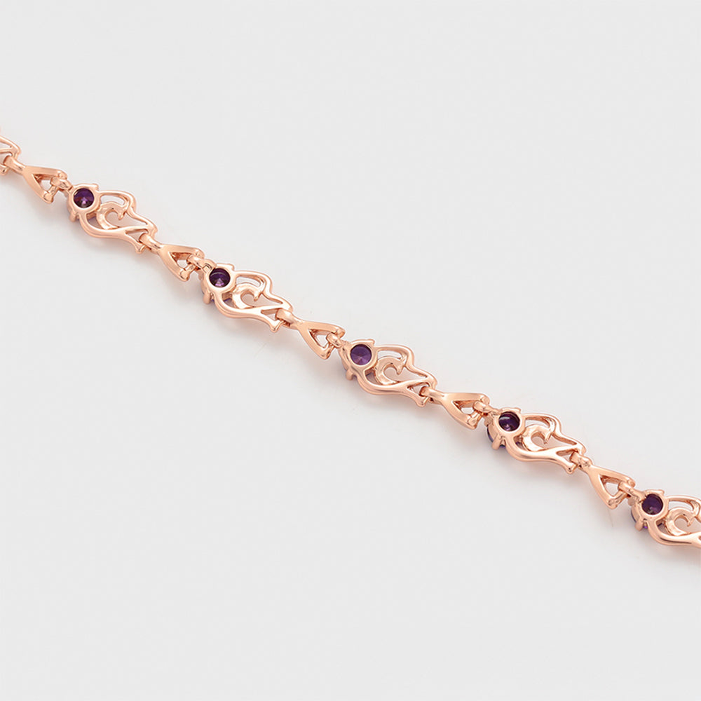 Armband aus goldplattiertesr Legierung mit purpurfarbenem Emporia® Kristall