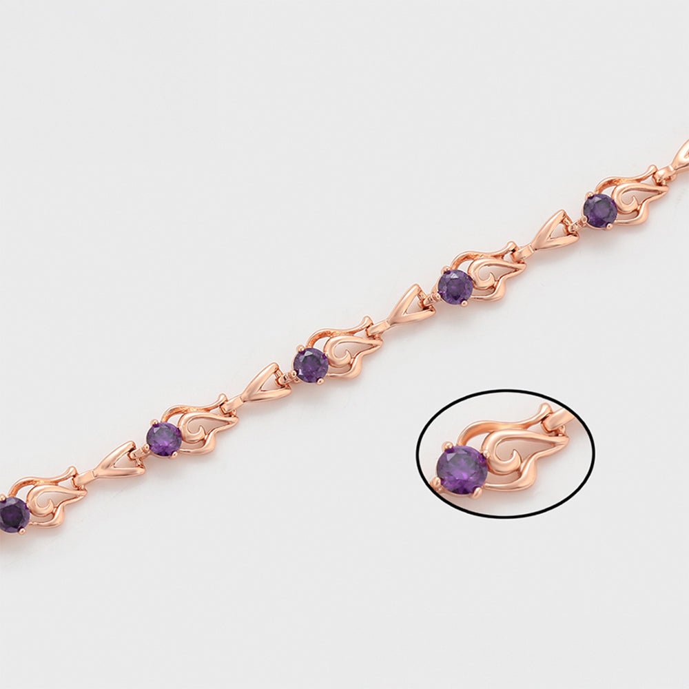 Armband aus goldplattiertesr Legierung mit purpurfarbenem Emporia® Kristall