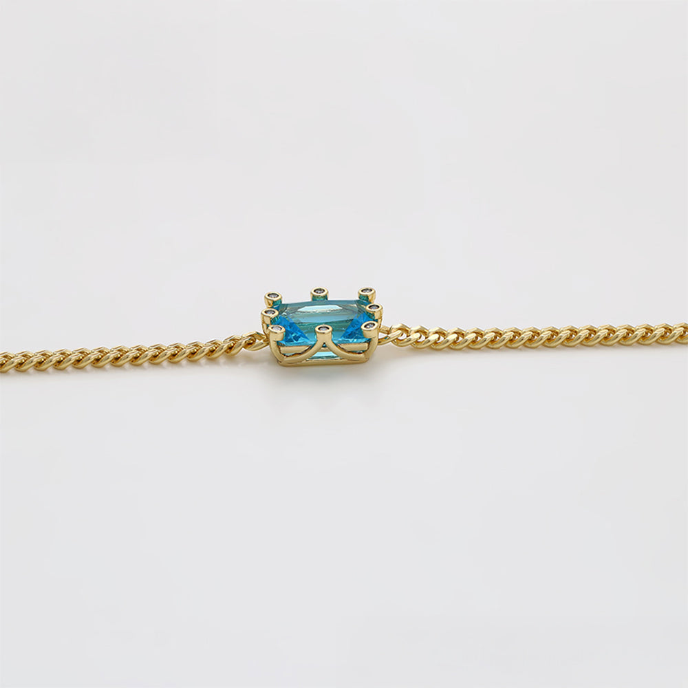 Armband aus goldplattiertesr Legierung mit blauem Emporia®-Kristall