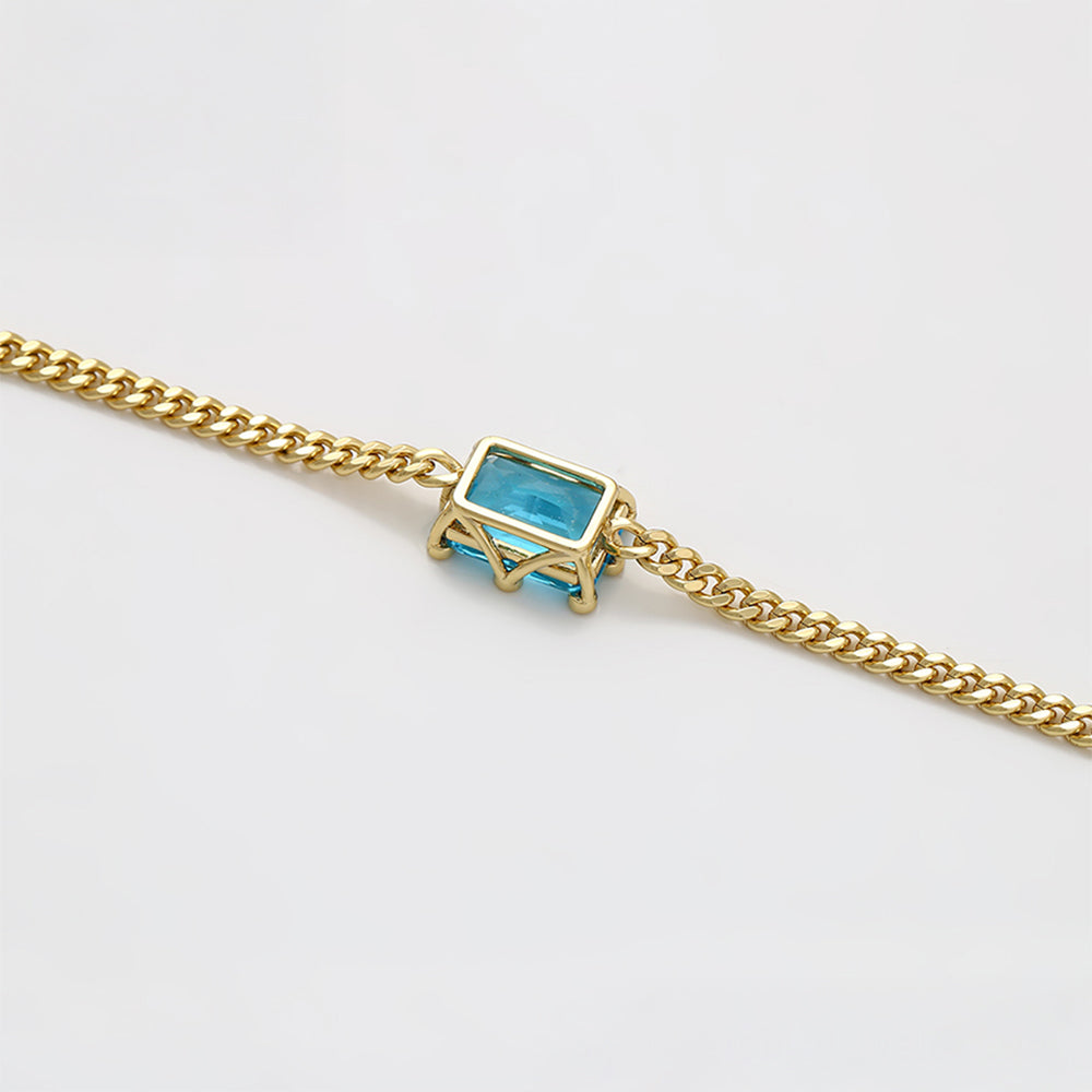 Armband aus goldplattiertesr Legierung mit blauem Emporia®-Kristall