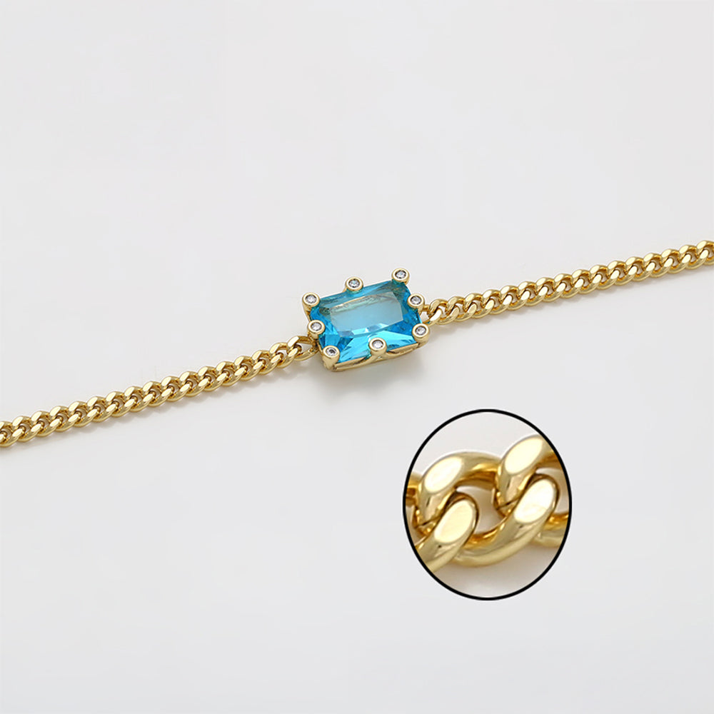 Armband aus goldplattiertesr Legierung mit blauem Emporia®-Kristall