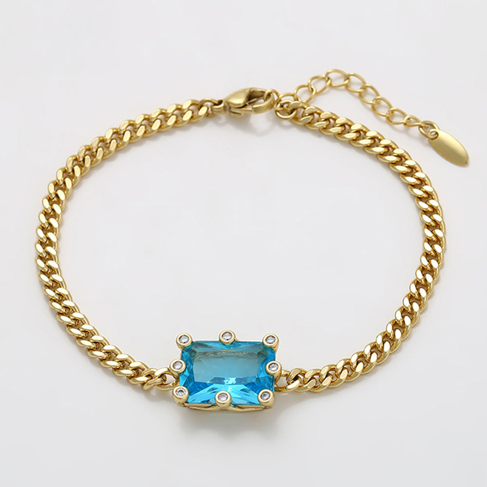 Armband aus goldplattiertesr Legierung mit blauem Emporia®-Kristall
