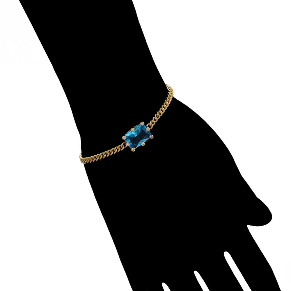 Armband aus goldplattiertesr Legierung mit blauem Emporia®-Kristall
