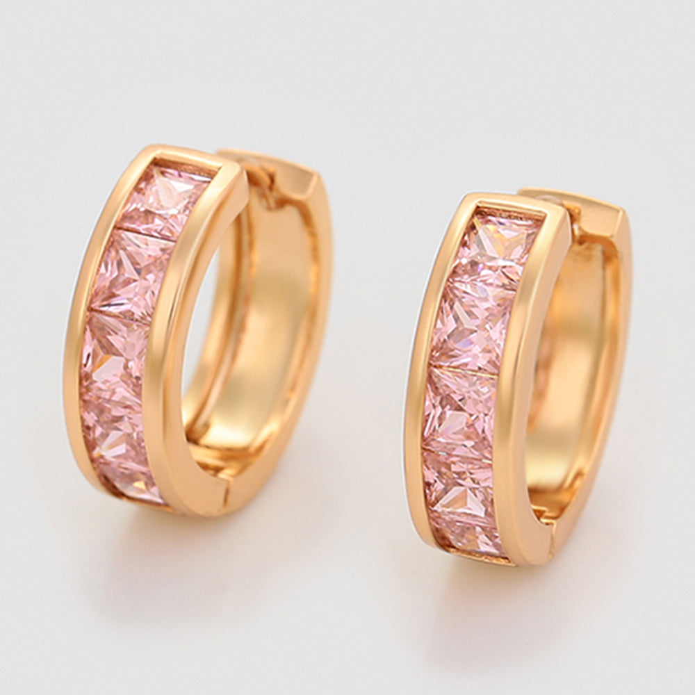 Ohrringe aus goldplattierter Legierung mit rosafarbenem Emporia® Kristall