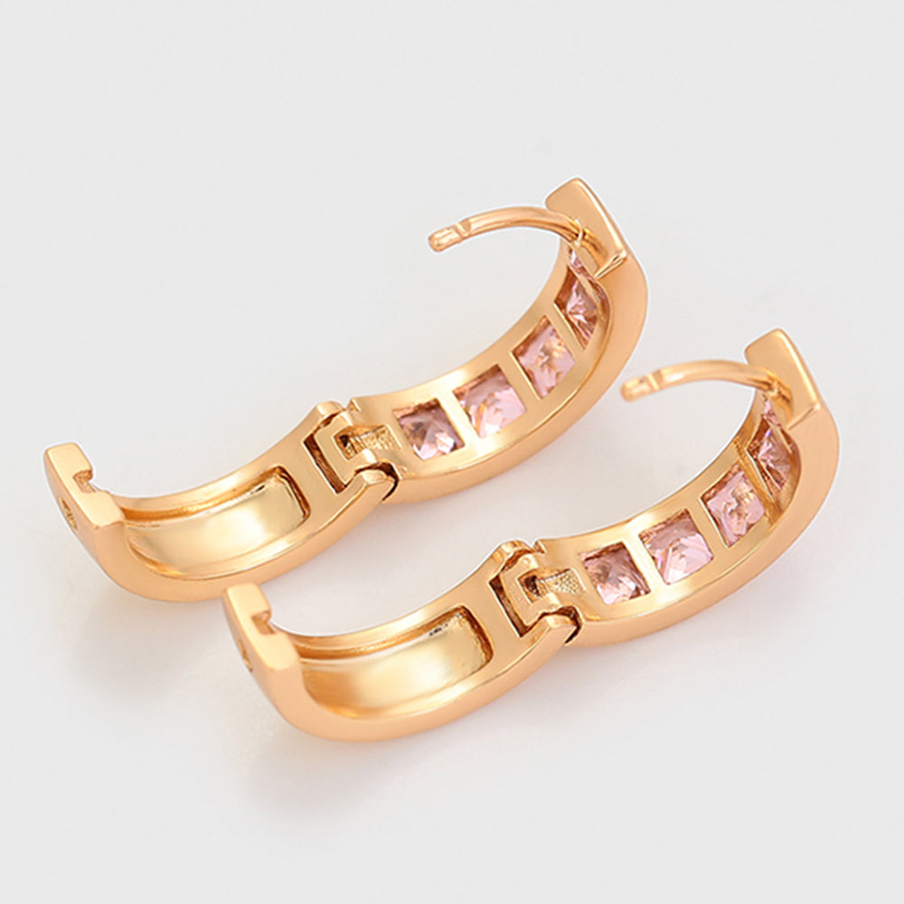 Ohrringe aus goldplattierter Legierung mit rosafarbenem Emporia® Kristall