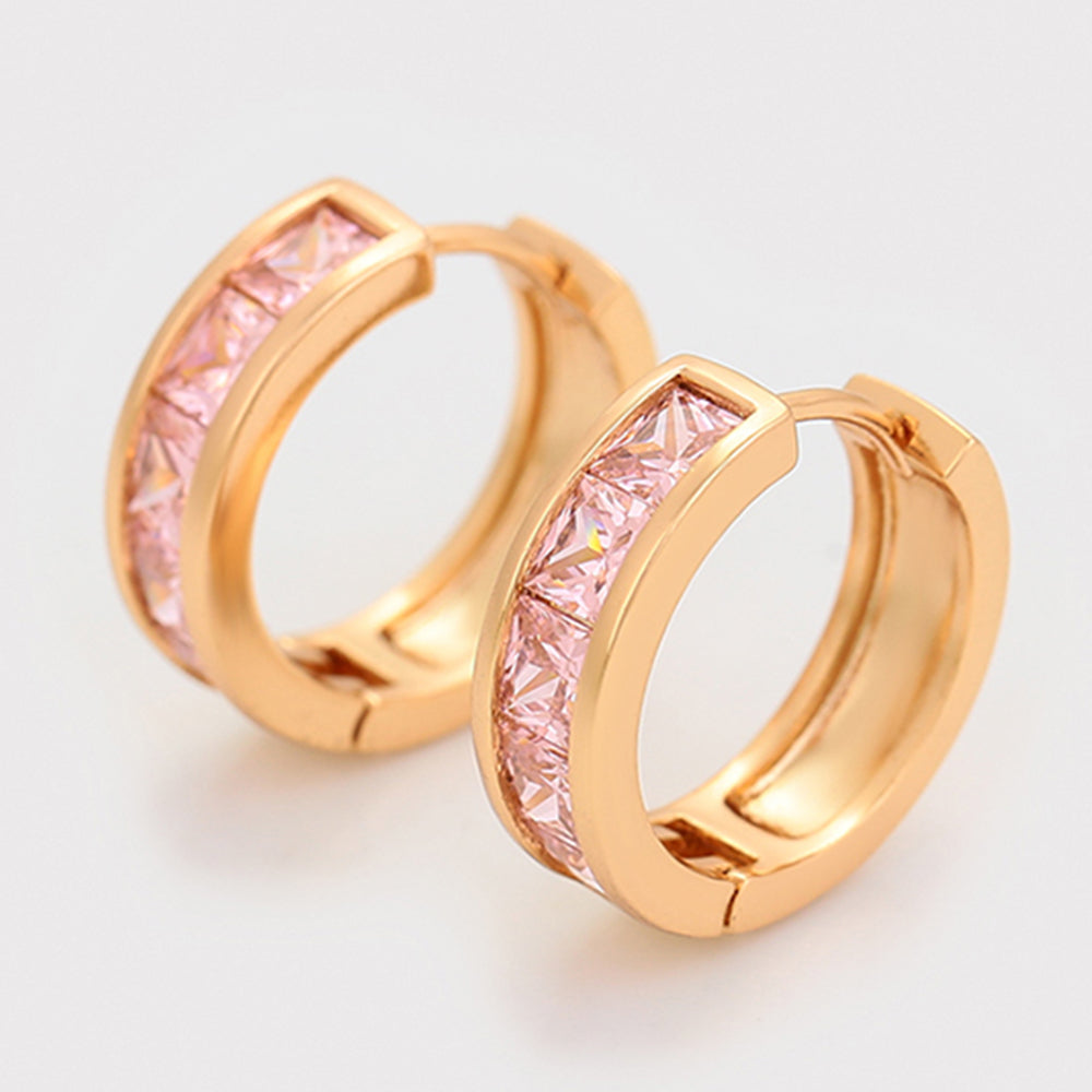 Ohrringe aus goldplattierter Legierung mit rosafarbenem Emporia® Kristall