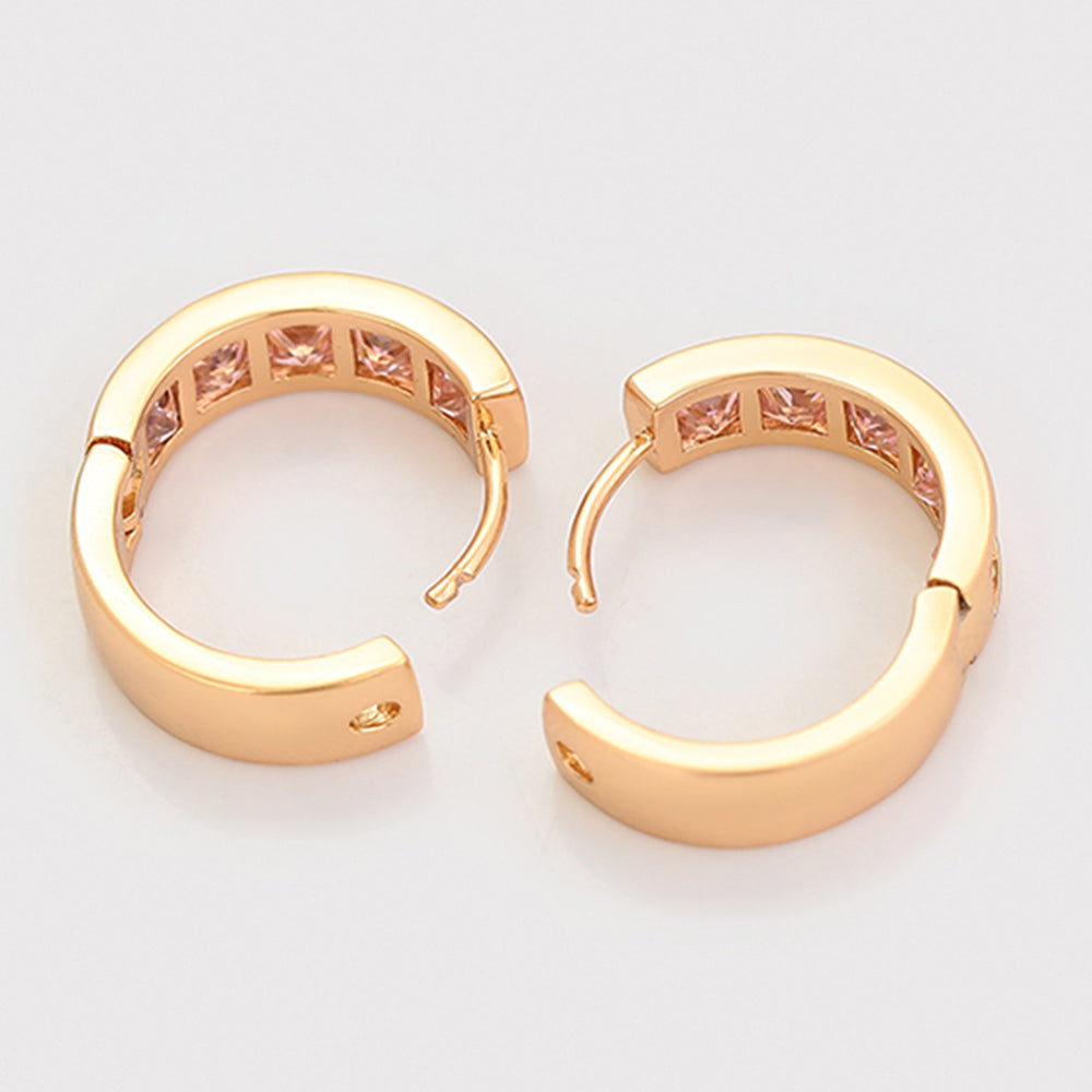Ohrringe aus goldplattierter Legierung mit rosafarbenem Emporia® Kristall