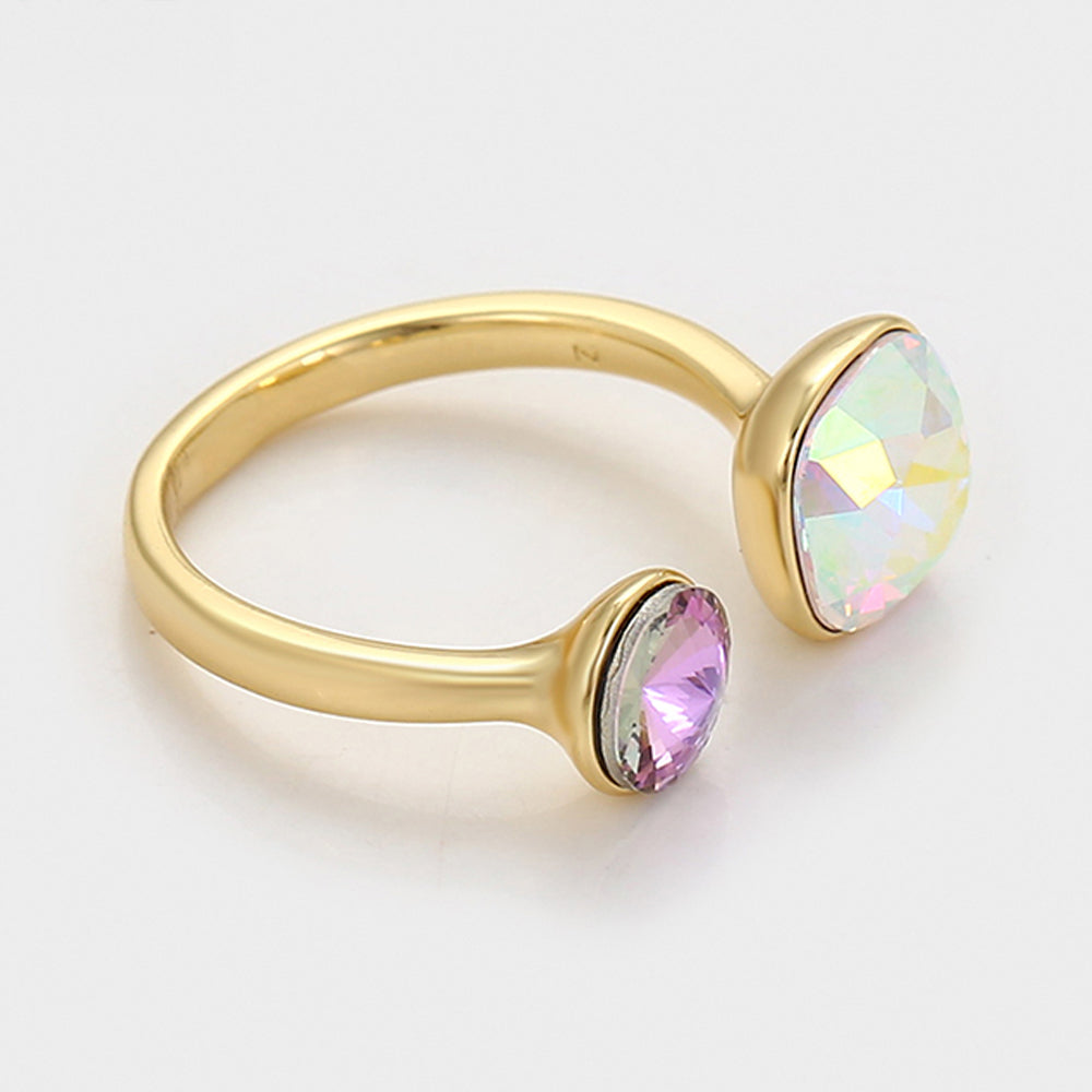 Ring aus goldplattierterr Legierung mit purpurfarbenem Emporia® Kristall und weißem Emporia® Kristall