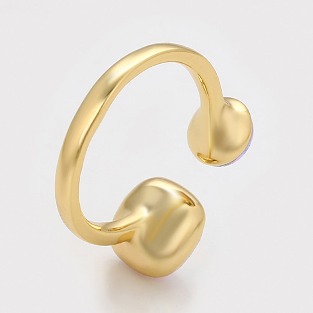 Ring aus goldplattierterr Legierung mit purpurfarbenem Emporia® Kristall und weißem Emporia® Kristall