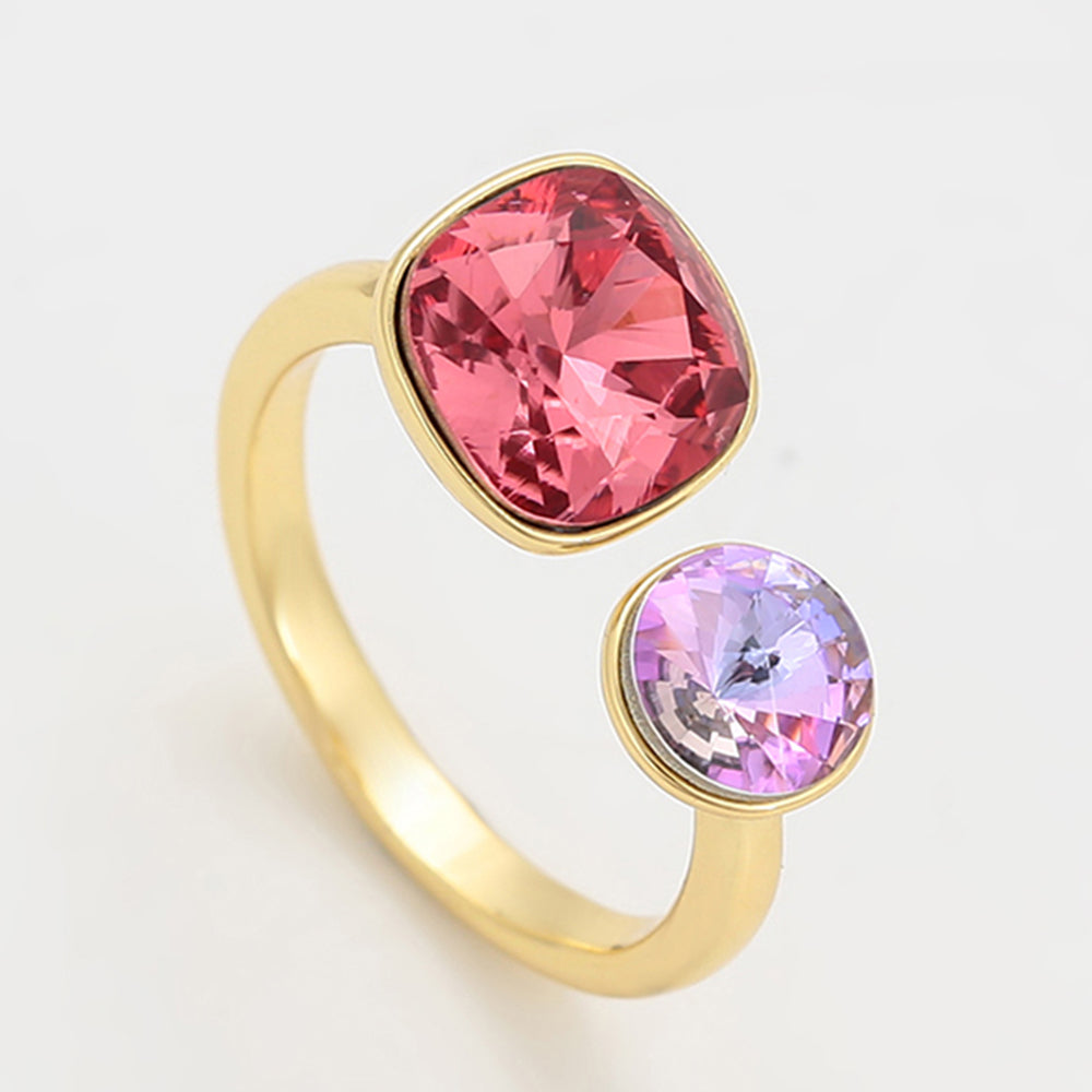 Ring aus goldplattierterr Legierung mit rosafarbenem Emporia® Kristall