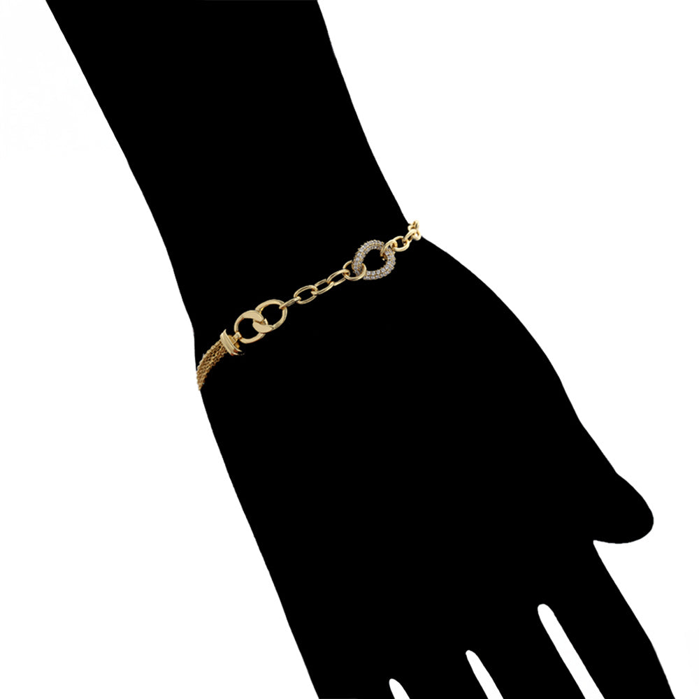 Armband aus goldplattiertesr Legierung mit weißem Emporia® Kristall