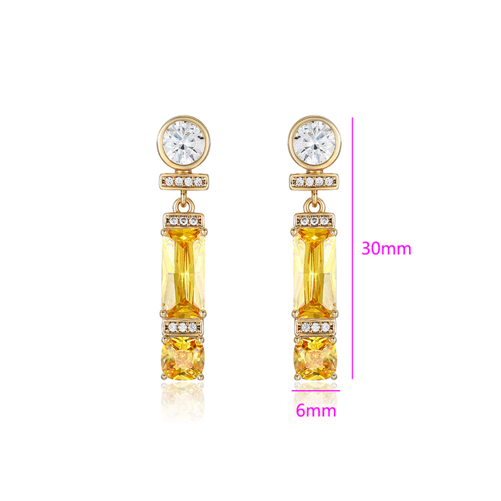 Ohrringe aus goldplattierter Legierung mit gelbem Emporia®-Kristall und weißem Emporia® Kristall 3