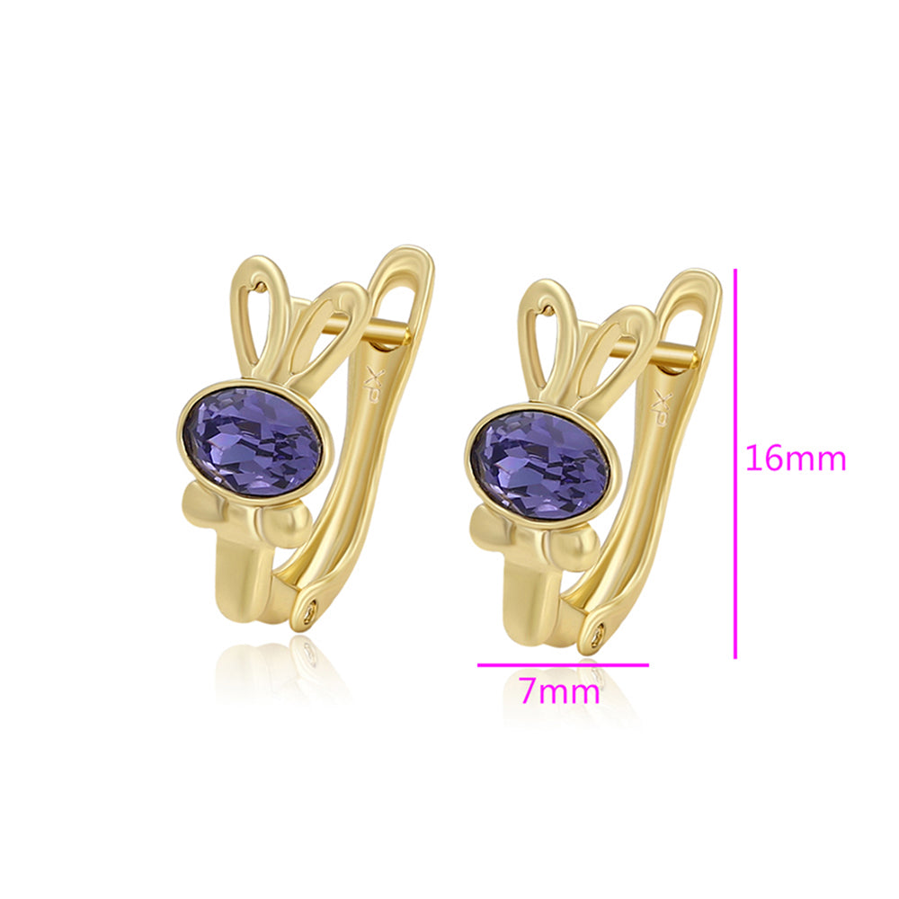 Ohrringe aus goldplattierter Legierung mit purpurfarbenem Emporia® Kristall