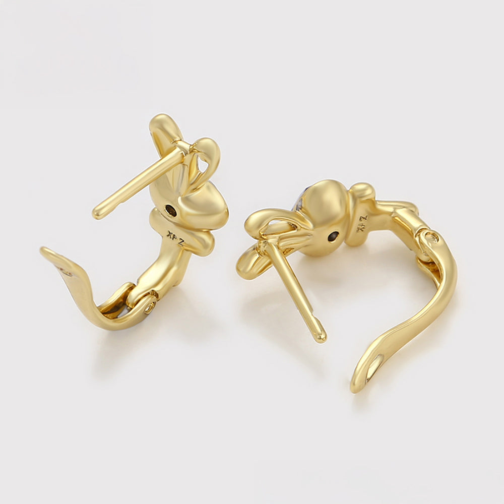 Ohrringe aus goldplattierter Legierung mit purpurfarbenem Emporia® Kristall