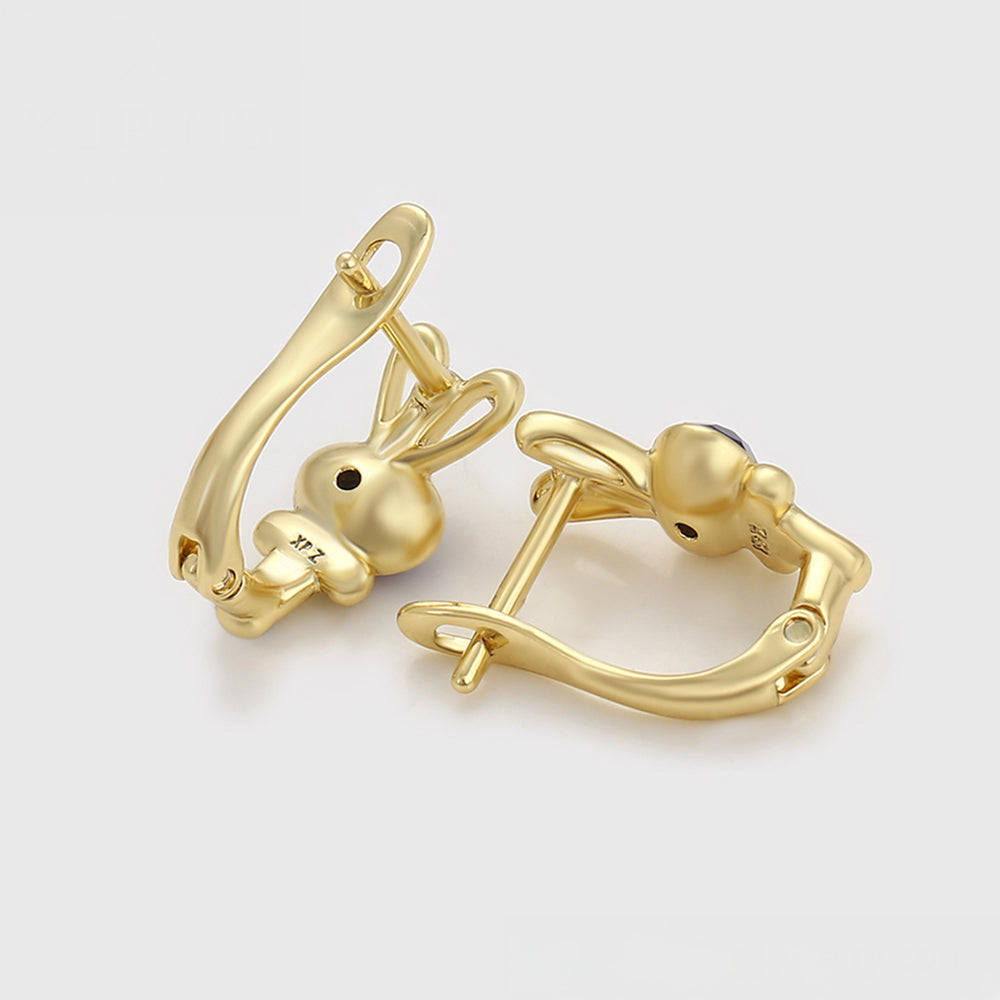 Ohrringe aus goldplattierter Legierung mit purpurfarbenem Emporia® Kristall