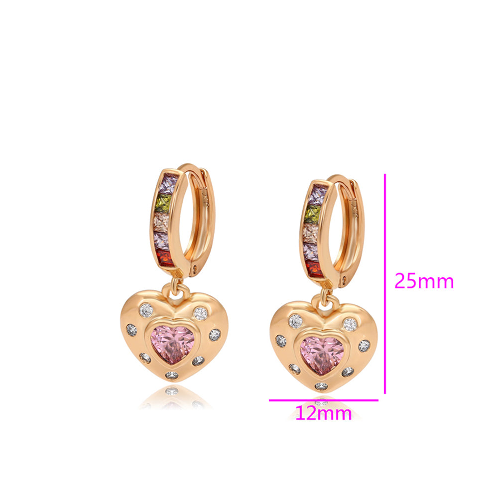 Ohrringe aus goldplattierter Legierung mit rosafarbenem Emporia® Kristall und weißem Emporia® Kristall 2