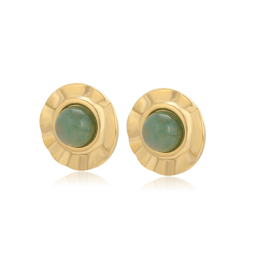 Ohrringe aus goldplattierter Legierung mit grünem Emporia® Kristall 1
