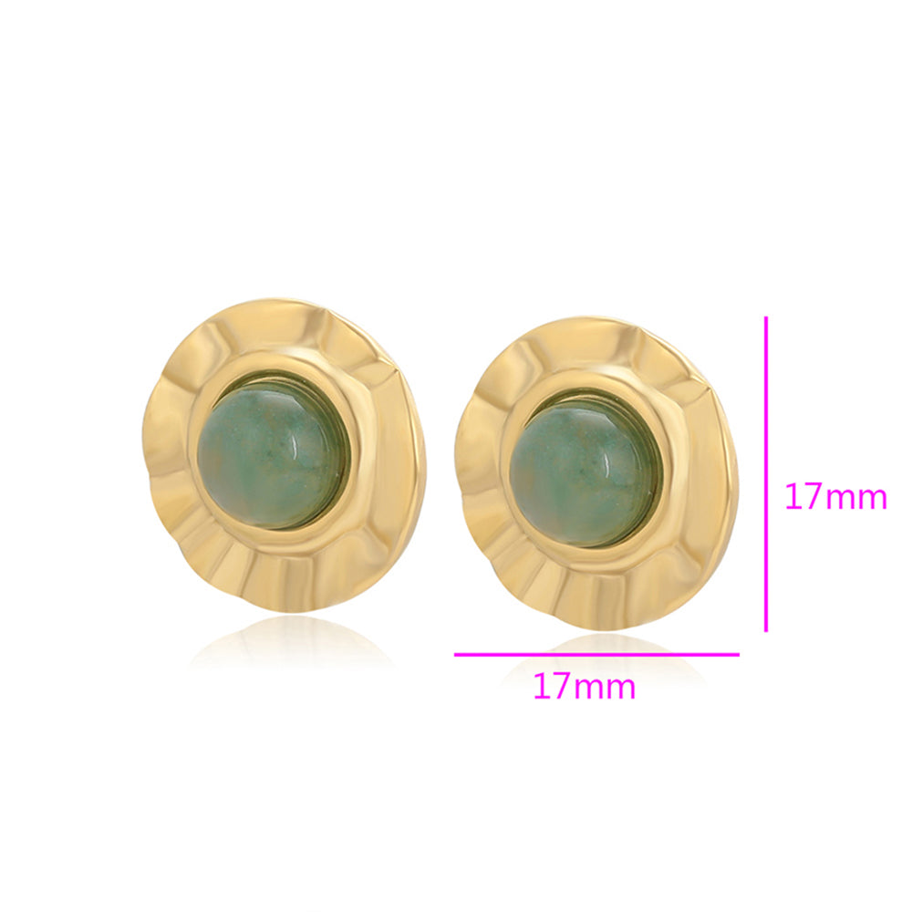 Ohrringe aus goldplattierter Legierung mit grünem Emporia® Kristall 2