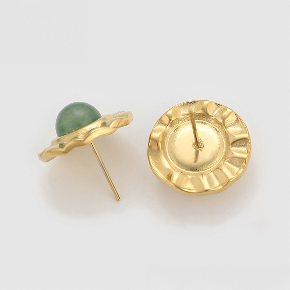 Ohrringe aus goldplattierter Legierung mit grünem Emporia® Kristall 7