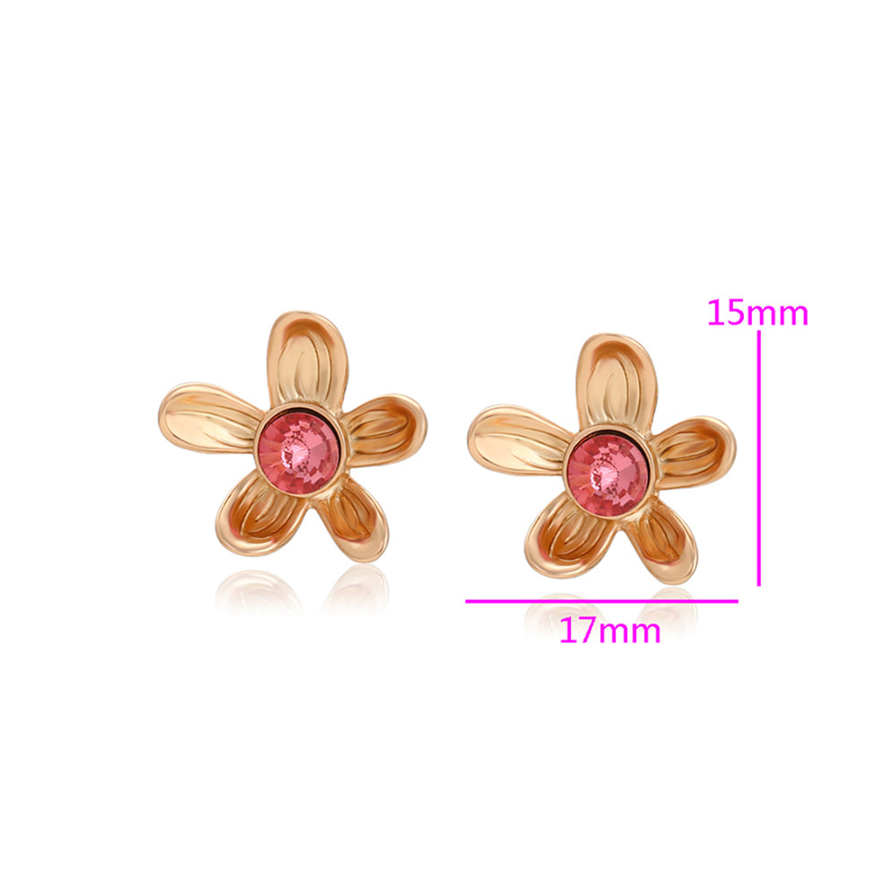 Ohrringe aus goldplattierter Legierung mit rosafarbenem Emporia® Kristall 2