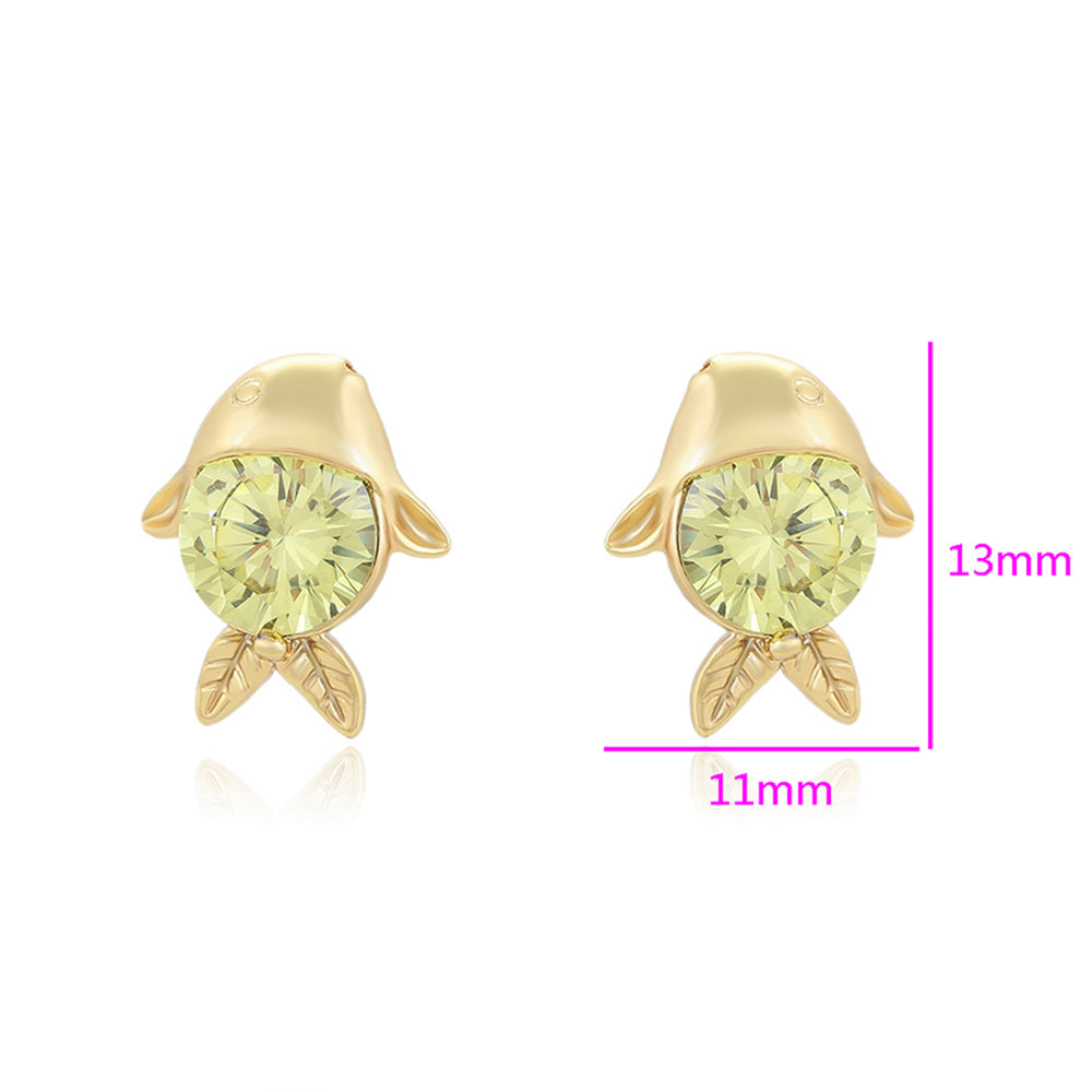 Ohrringe aus goldplattierter Legierung mit grünem Emporia® Kristall 2