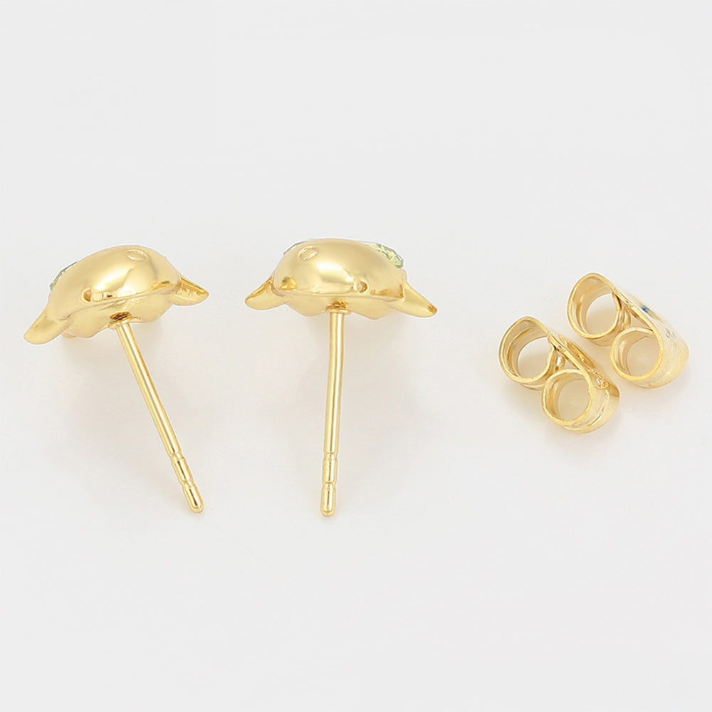 Ohrringe aus goldplattierter Legierung mit grünem Emporia® Kristall 4